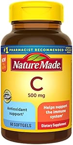 Nature Made Vitamin C 500 mg, Dietary Supplement for Immune Support, 60 Softgels, 60 Day Supply Nature Made