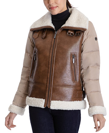 Женское пуховое пальто из искусственной овчины Michael Kors