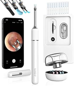 Bebird Note5 Pro Ear Camera, Ear Wax Removal Tool Camera with Ear Tweezers, 10 Megapixels Ear Otoscope Camera, Earwax Removal Kit, 12 Ear Spoon, Base Storage, Ear Cleaner Kit for Ear Cleaning (Blue) BEBIRD