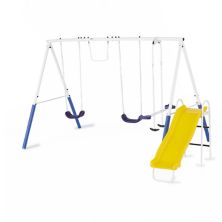 Xdp Recreation Blue Ridge Play Outdoor Swing Set With Glider, 2 Swings & Slide XDP Recreation