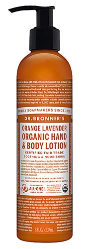 Рука доктора Броннера &amp; Органический лосьон для тела с апельсиновой лавандой -- 8 жидких унций Dr. Bronner's