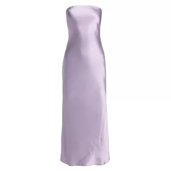 Шелковое платье-комбинация миди без бретелек Joana REFORMATION