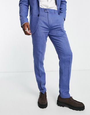 Синие брюки узкого кроя с узором "елочка" Gianni Feraud Gianni Feraud