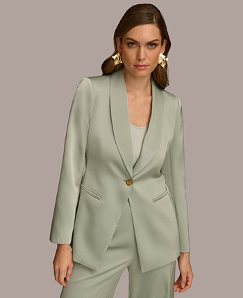 Women's One-Button Satin Jacket Donna Karan New York