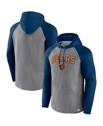 Мужской пуловер с капюшоном реглан серо-темно-синего цвета Chicago Bears By Design Fanatics