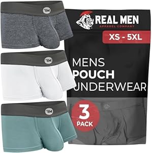 Real Men Bulge Enhancing Pouch Underwear for Men – 1, 3 and 6 Pack Set - Modal Boxer Briefs ABCD Pouch RM Real Men