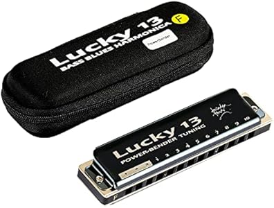 East top Lucky 13 Bass Plus Blues Harmonica 13 Holes Diatonic Harp Mouth Organ Professional Musical Instruments PowerBender Ab key for Adults East top