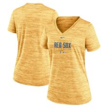 Women's Nike  Gold Boston Red Sox City Connect Velocity Practice Performance V-Neck T-Shirt Nike