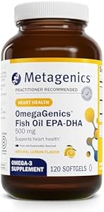 Metagenics OmegaGenics EPA-DHA 500 - Supports Cardiovascular Health* - Fish Oil EPA DHA - Purity & Quality Tested - Non-GMO & Gluten-Free - 120 Count Metagenics