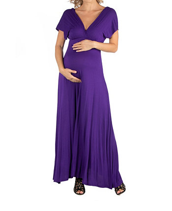 Платье макси для беременных с V-образным вырезом 24seven Comfort Apparel