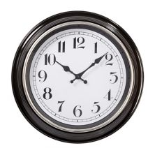 Kiera Grace Degraw Round Wall Clock with Brushed Silver Bezel Kiera Grace
