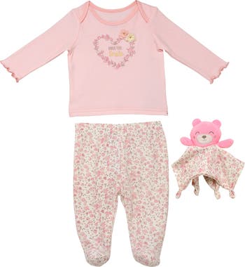 Топ с цветочным принтом Teddy Bear, штаны и защитное одеяло из 3 предметов Baby Starters