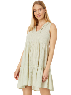 Мини-полосатое летнее платье в полоску из газовой ткани Mod-o-doc