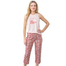 Женский комплект пижамы Peace, Love & Dreams с майкой и пижамными брюками-капри для сна Peace, Love & Dreams