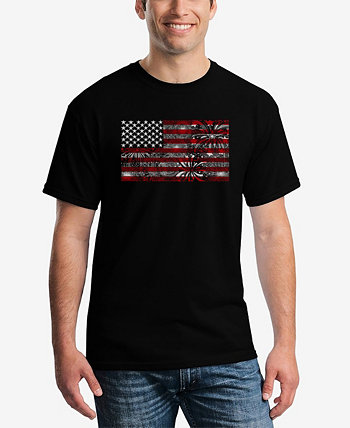 Мужская футболка с фейерверком и американским флагом Word Art LA Pop Art