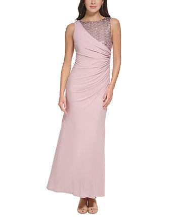 Petite Sequined Ruched Gown Jessica Howard