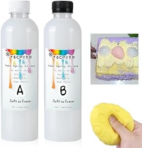 Taba Squishy Silicone Kit - 35oz (1000 ml) 1:1 AB Rubber for Handmade Squishies (As Soft as Cream) - Perfect for DIY Squishy Making Kits TECMIYO