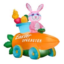 National Tree Company Bunny Easter Speedster Inflatable Floor Decor National Tree Company