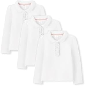 Gymboree Girls' and Toddler Long Sleeve Ruffle Polo Shirt Multipack Gymboree