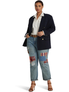Свободные зауженные джинсы большого размера в стиле пэчворк цвета Skye Wash Ralph Lauren