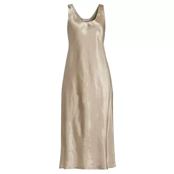 Атласное платье-миди-комбинация Max Mara