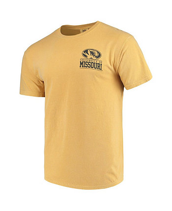 Men's Gold Missouri Tigers Comfort Colors Campus Icon T-shirt Image One