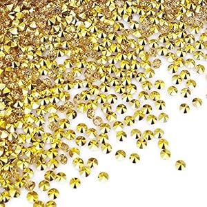 Lusofie 14400Pcs Acrylic Diamonds Rhinestones Gold Diamonds Vase Fillers Table Scatter Confetti for Table Centerpiece Decorations Wedding Bridal Shower Decorations(3 mm) Lusofie