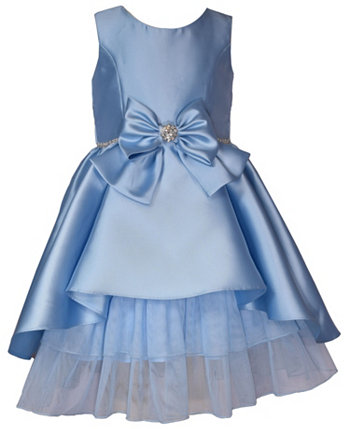 Платье без рукавов из микадо со швом принцессы для маленьких девочек, высокое низкое платье Bonnie Jean