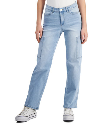 Juniors' Mid-Rise Wide-Leg Pocket Jeans Dollhouse
