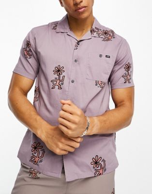 Серо-фиолетовая рубашка с короткими рукавами Billabong X Keith Haring Flower Dance Billabong