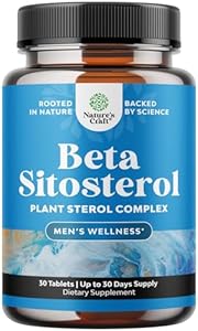 Plant Sterols Complex with Beta Sitosterol - 500mg Beta-Sitosterol Sterols and Stanols Supplement for Heart Health and Prostate Support - Heart and Prostate Health Supplement for Men - 30 Tablets Natures Craft