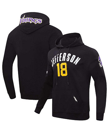 Мужской черный пуловер с капюшоном Justin Jefferson Minnesota Vikings с именем и номером игрока Pro Standard