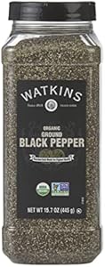 Watkins Gourmet Spice, Organic Ground Black Pepper, Bulk Food Service Size, 15.7 oz (Pack of 1) Watkins