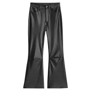 Casey Faux-Leather Cropped Flare Pants Rag & Bone