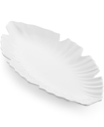 Дзен Меламиновая тарелка с маленькими белыми листьями Q Squared