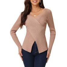 Женская осенне-зимняя повседневная блузка-свитер с V-образным вырезом и длинными рукавами Seta T