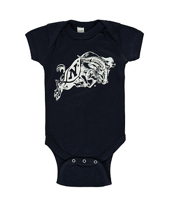 Боди для новорожденных и младенцев для мальчиков и девочек темно-синего цвета для гардемаринов с большим логотипом Two Feet Ahead