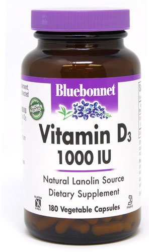 Bluebonnet Nutrition Витамин D3 -- 1000 МЕ - 180 Растительные капсулы Bluebonnet Nutrition