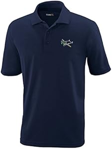 P-Style 38 Lightning Embroidery Design Adult Button-End Spread Short Sleeve Unisex Polyester Performance Polo Shirt Golf Shirt - Navy, X Large Speedy Pros