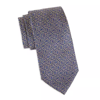 Шелковый жаккардовый галстук с открытыми бобами Charvet