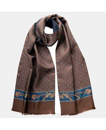 Sondrio - Wool Backed Silk Scarf for Men - Chocolate Elizabetta
