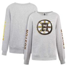Женский серый пуловер с пайетками Cuce Heather Boston Bruins Cuce