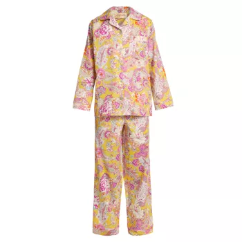 Пижамный комплект Ella из 2 предметов из хлопкового атласа с цветочным принтом PAPINELLE
