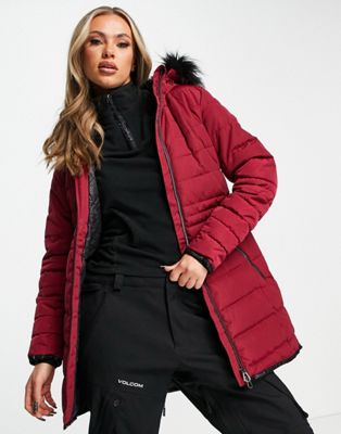 Dare 2b Striking longline ski jacket burgundy Dare 2b