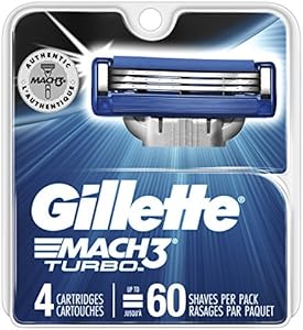 Картриджи Mach3 Turbo для мужчин, 4 шт., 3 лезвия для комфортного бритья Gillette