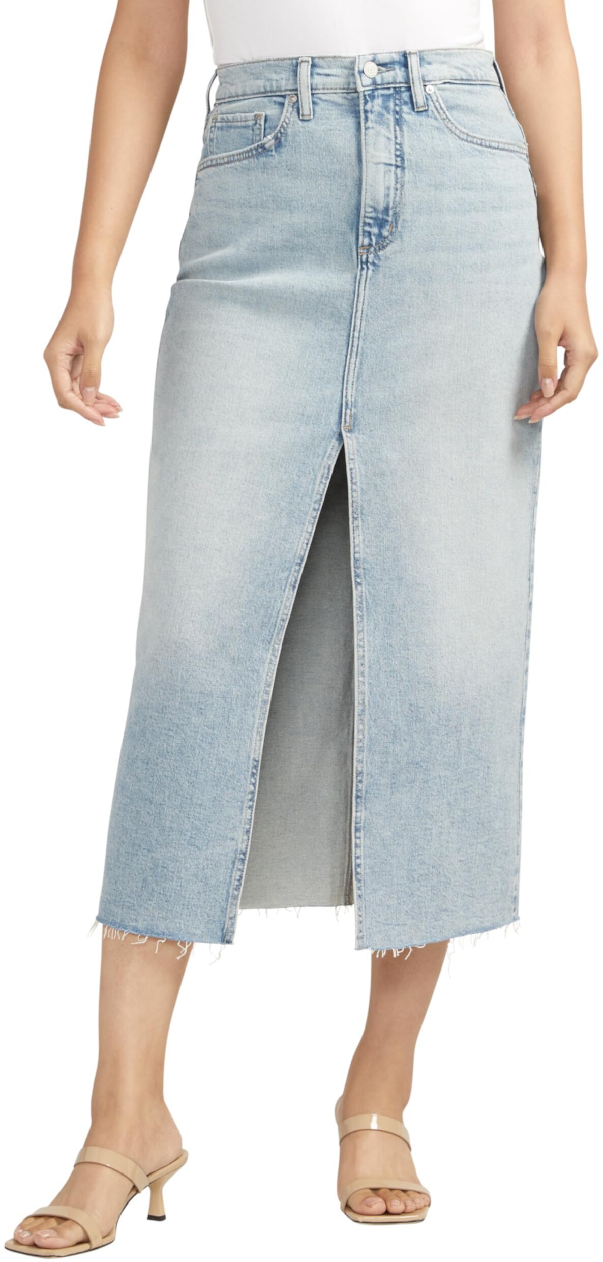 Джинсовая юбка-миди L34112ACS174 Silver Jeans Co.