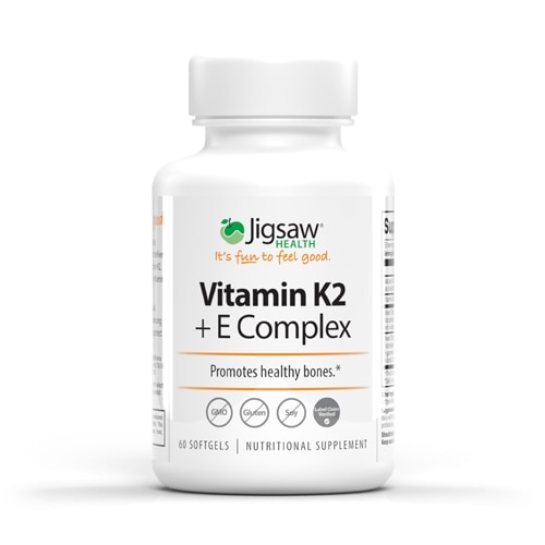 Jigsaw Health Комплекс витаминов K2 + E — 60 мягких желатиновых капсул Jigsaw Health
