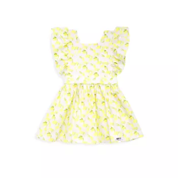 Для маленьких девочек &amp; Платье с рюшами и лимонным принтом для маленькой девочки Worthy Threads
