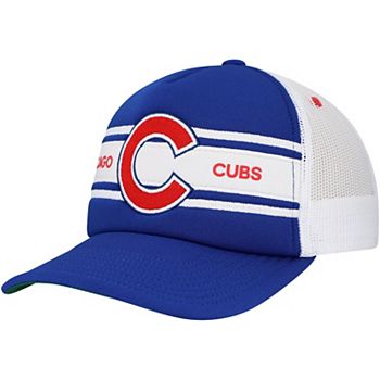 Men's   Royal Chicago Cubs Sideline Trucker Adjustable Hat Mitchell & Ness