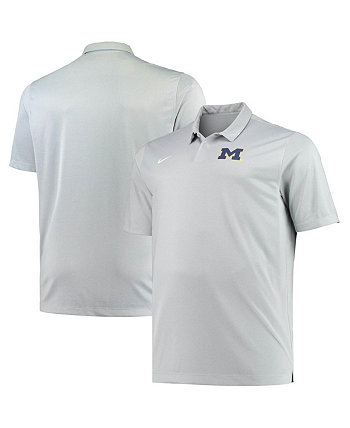 Мужская рубашка поло с меланжевым серым отливом Michigan Wolverines Big and Tall Performance Nike